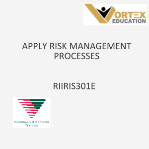 RIIRIS301E Apply risk management processes