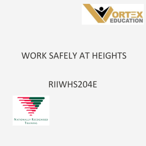 RIIWHS204E Work safely at heights